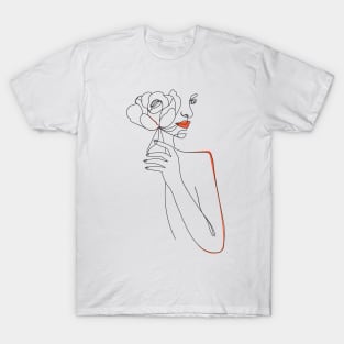 Minimal Woman line art. Female poster. T-Shirt